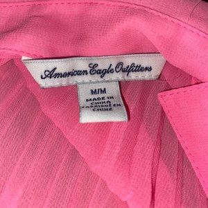 Pink sheer collard shirt